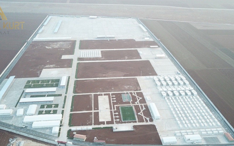 أعمال بناء منطقة قاعدة مخيم جيلدير العسكرية