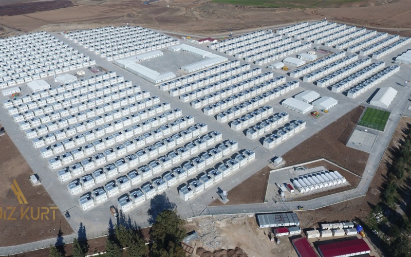 أعمال بناء مركز إسكان مدينة المخيمات في جودتية في محافظة العثمانية، الأراضي الخشبية – وأحجار الأرصفة – وأحجار مجاري الأرصفة